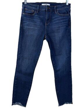 Sam Edelman Sz 29 (31x24) The Kitten Midrise Skinny Crop Fray Ankle Raw Hem EUC